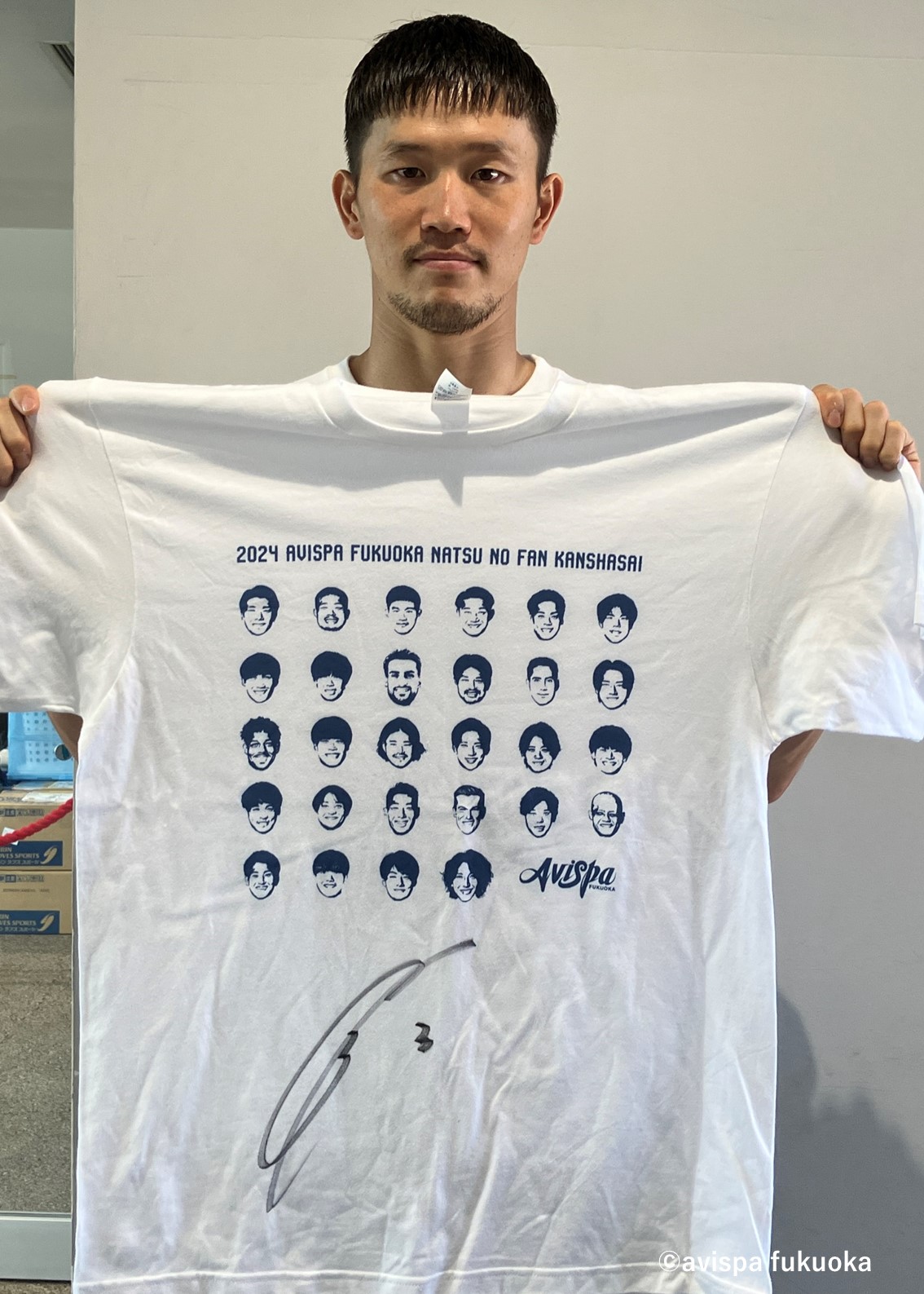 【アビスパ福岡】　直筆サイン入りTシャツ 値下げ可能】サイン入り アビスパ福岡 岩崎悠人 コンフィットT