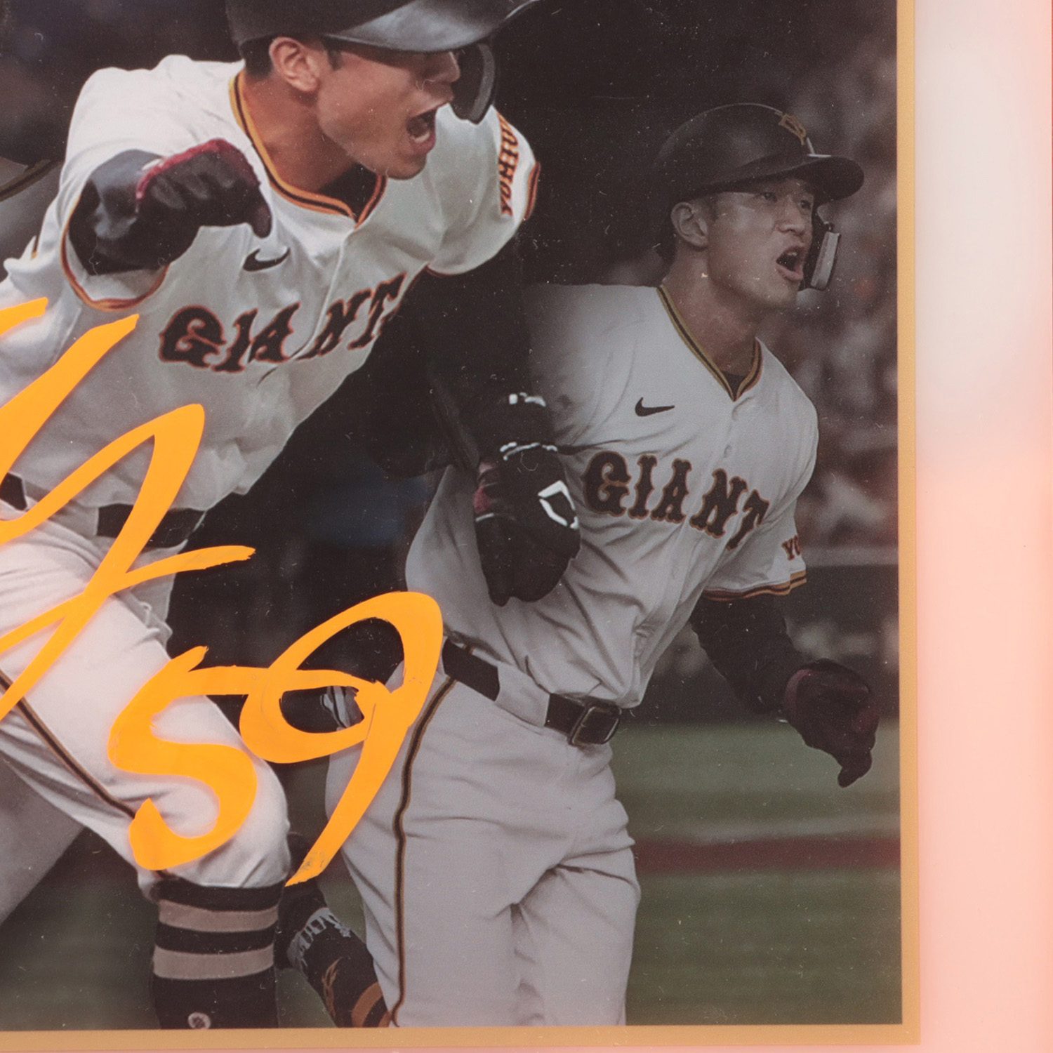 若林楽人 プロ初ホームラン記念直筆サイン入りフォト 若林選手＆愛斗選手プロ初本塁打記念直筆サイン入り商品受注販売