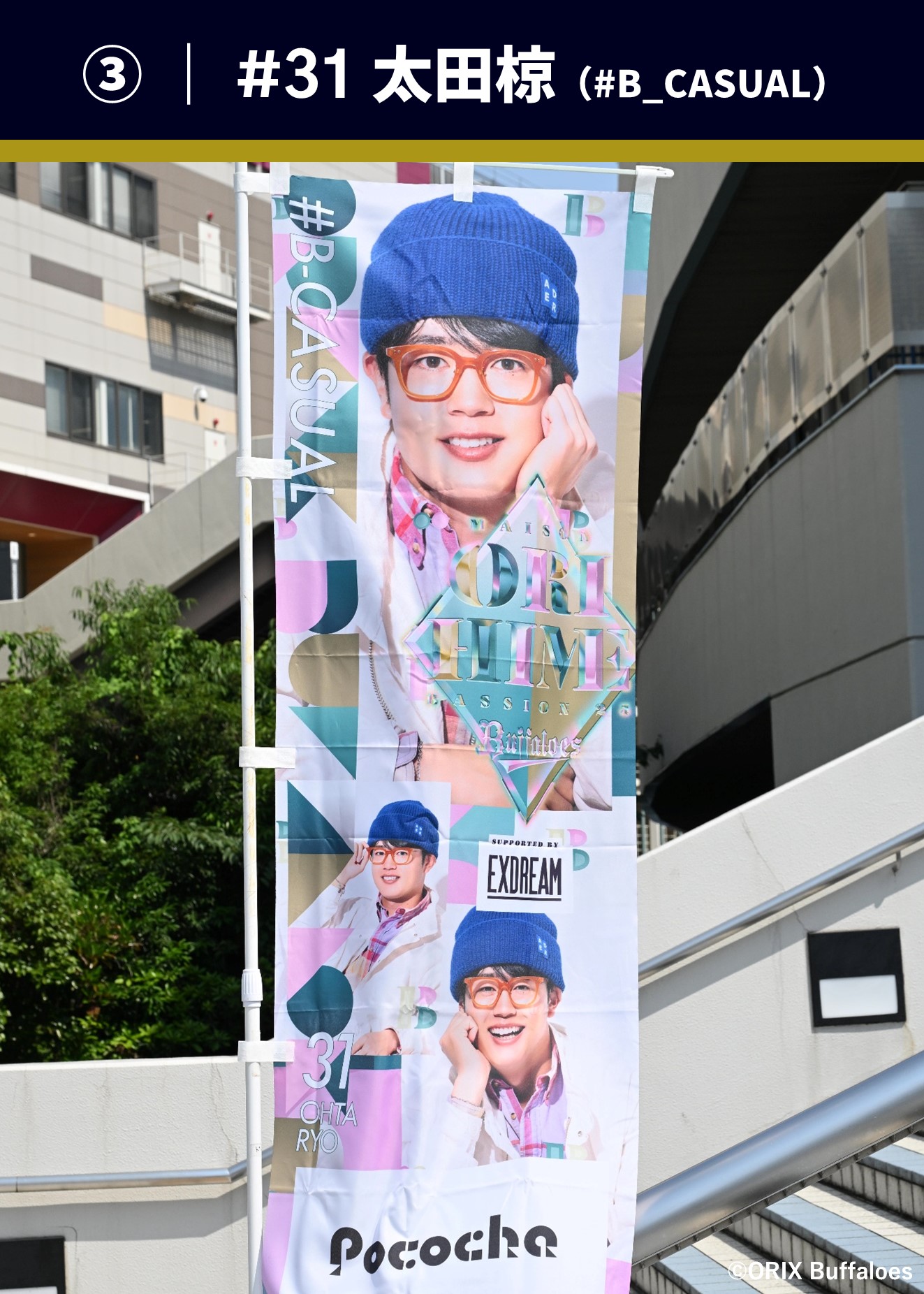 オリックス　西川龍馬　オリ姫デー　のぼり旗 HATTRICK（ハットトリック）-選手の想いをファンへ届ける公式