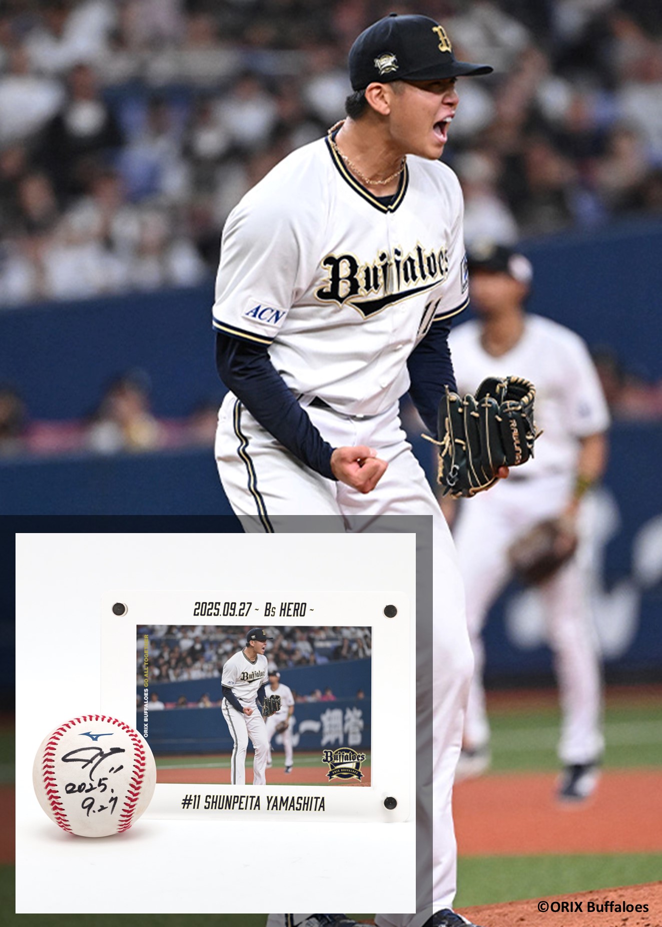 阪神タイガース 27 秋山拓巳選手 2010年 実使用 直筆サイン入り 交流戦