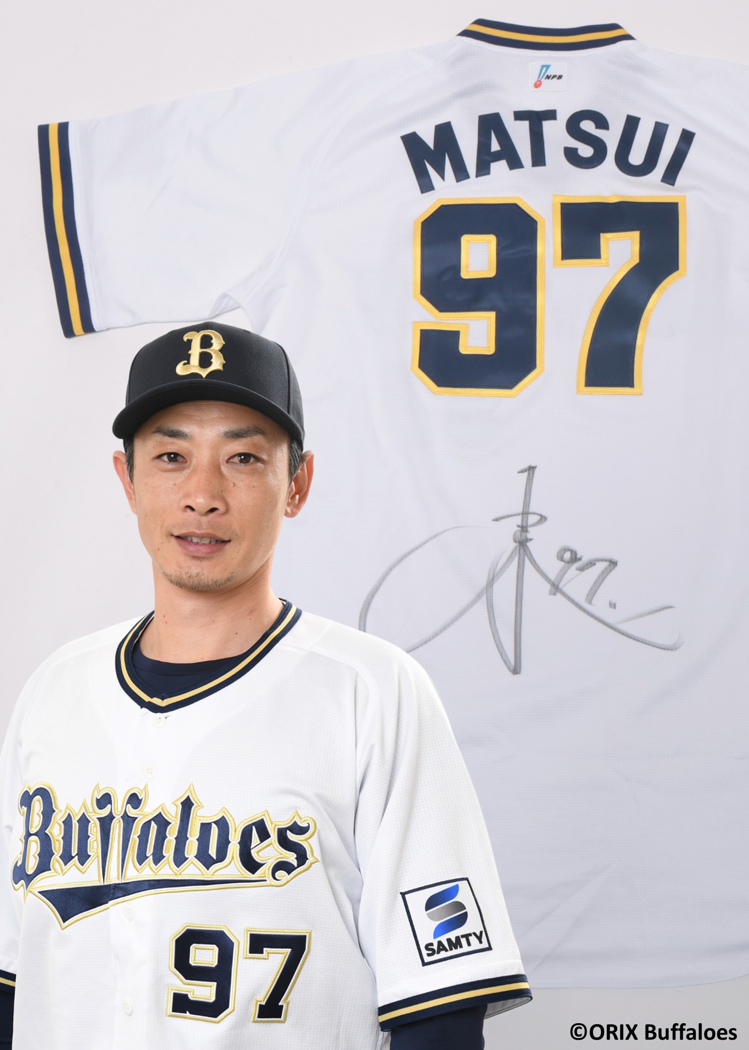 オリックスバファローズ 松井雅人 サイン入り ブルーウェーブ