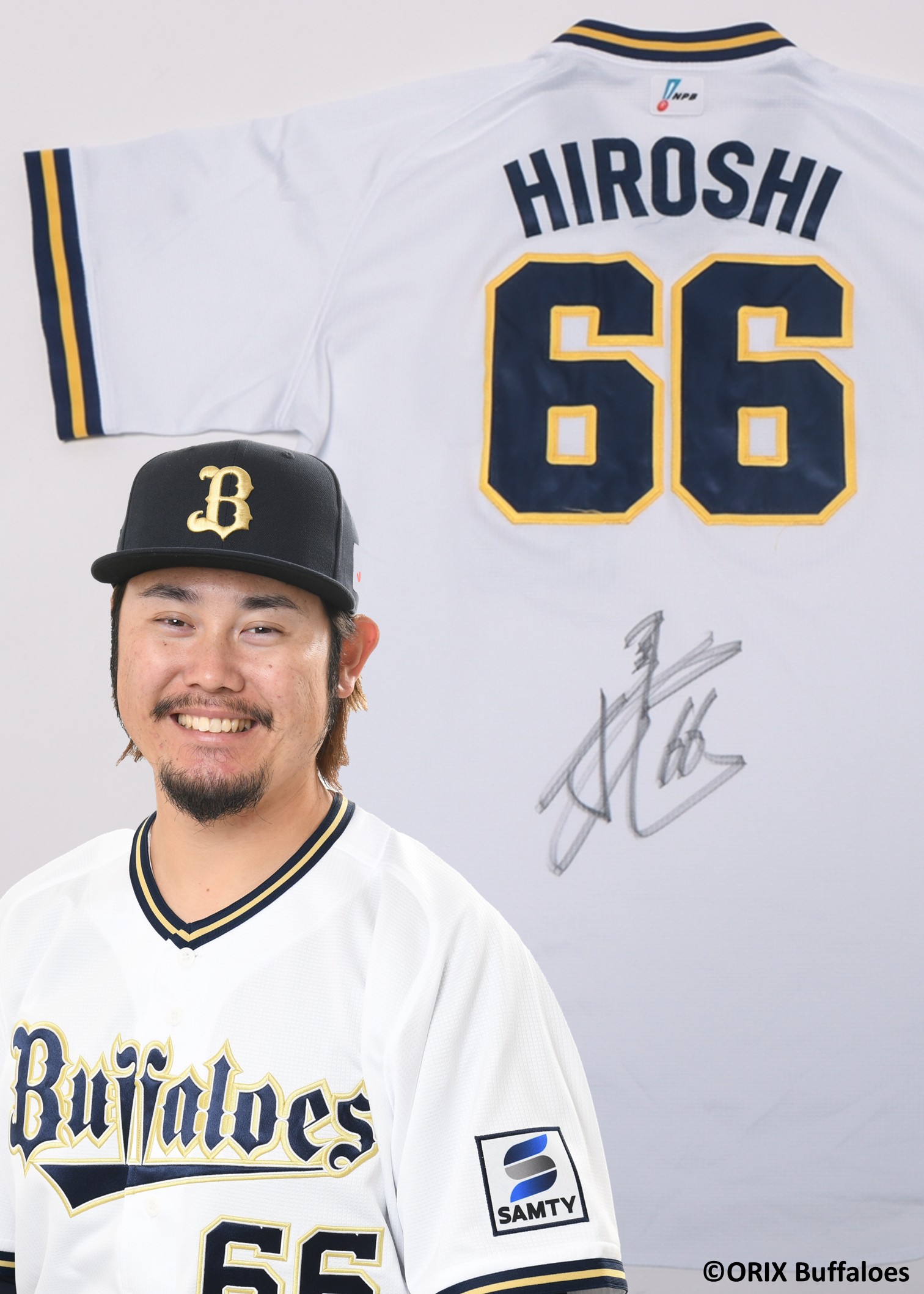 オリックスバファローズ 山田修義選手 BlueWave復刻ユニフォーム L