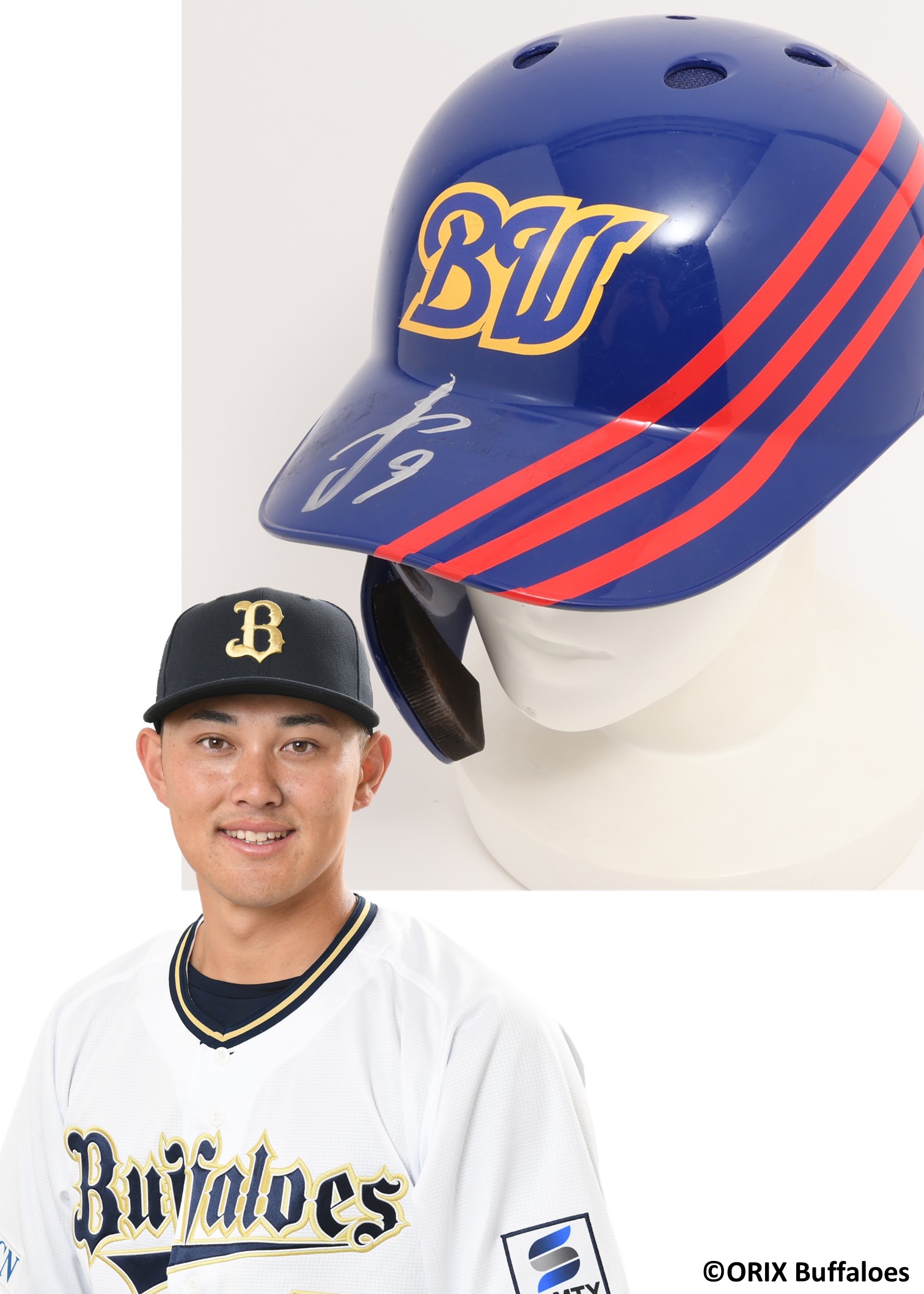 オリックスバファローズ　曽谷選手BlueWave復刻メッシュユニフォームLサイズ オリックスバファローズ 曽谷選手BlueWave復刻メッシュ