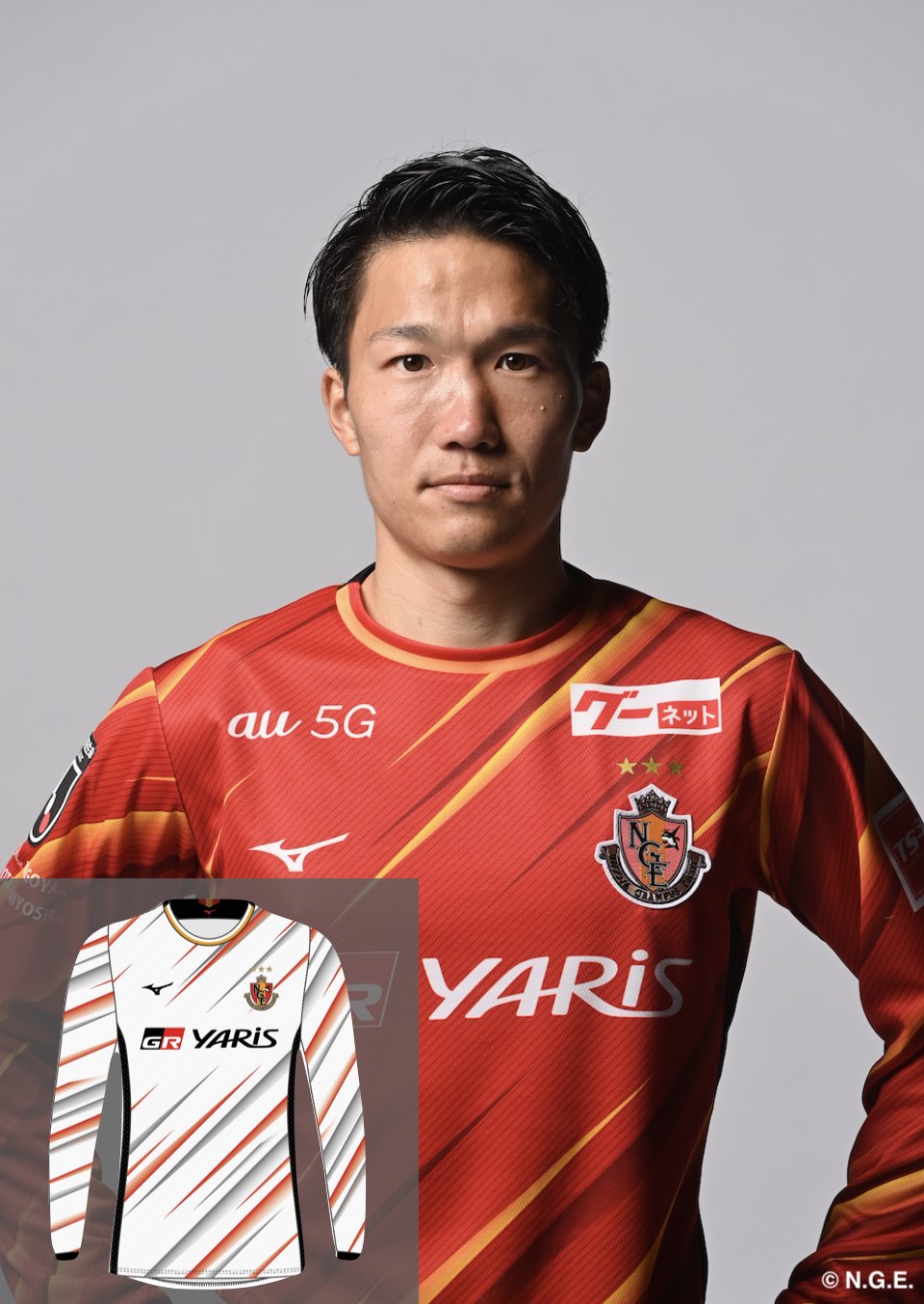 名古屋グランパス ユニフォーム 稲垣祥 Kemari87 KISHISPO / 名古屋グランパス 2023 ホーム 半袖