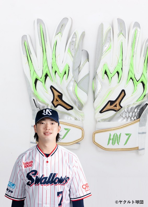 東京ヤクルトスワローズ 長岡秀樹 #7 バット NPBマーク 支給品 実使用