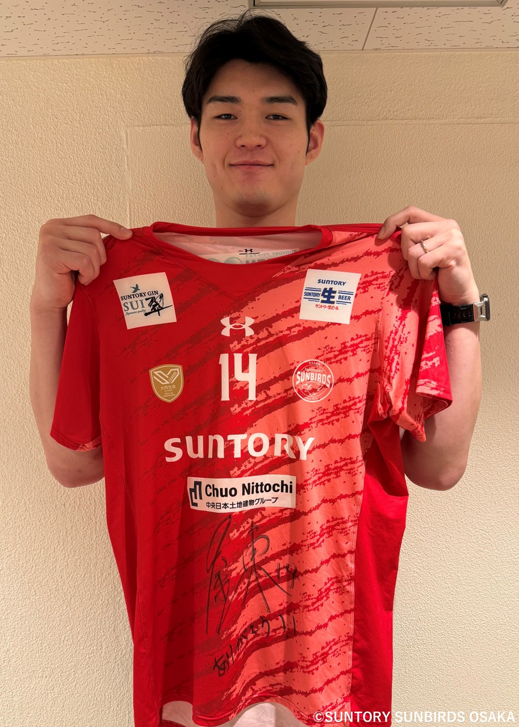 サントリーサンバーズ大阪　鬼木錬選手 直筆サイン入りTシャツ HATTRICK（ハットトリック）-挑戦者の想いをファンへ届ける公式