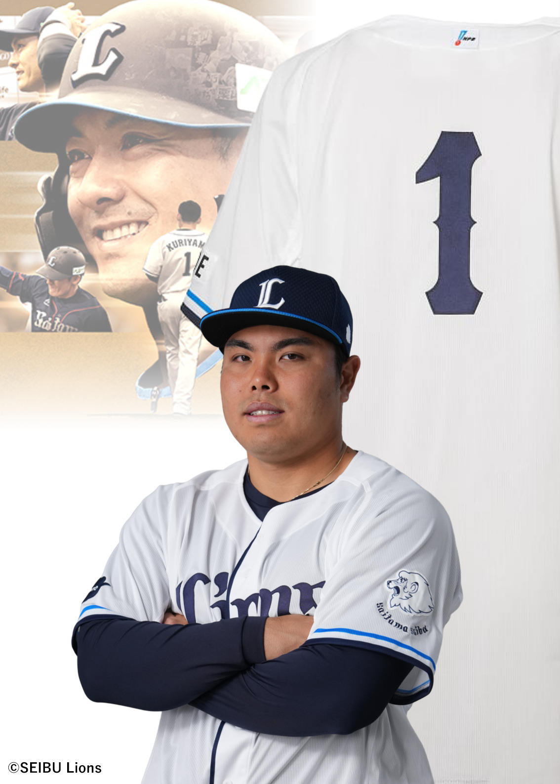 埼玉西武ライオンズ 佐藤隼輔 ホーム レプリカユニフォーム 直筆サイン