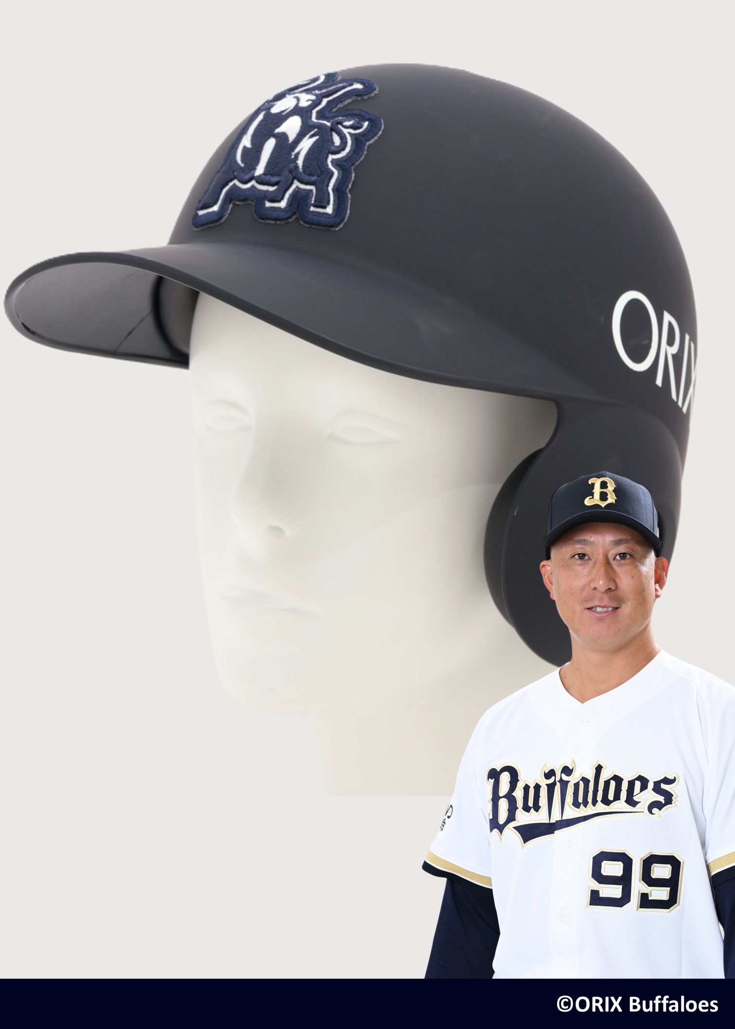 オリックスバファローズ　元謙太　ヘルメット HATTRICK（ハットトリック）-挑戦者の想いをファンへ届ける公式